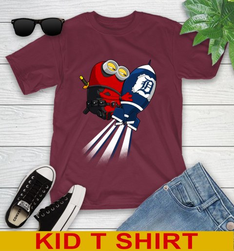 MLB Baseball Detroit Tigers Deadpool Minion Marvel Shirt Youth T-Shirt 6 MLB Baseball Detroit Tigers Deadpool Minion Marvel Shirt Youth T-Shirt - Image 6
