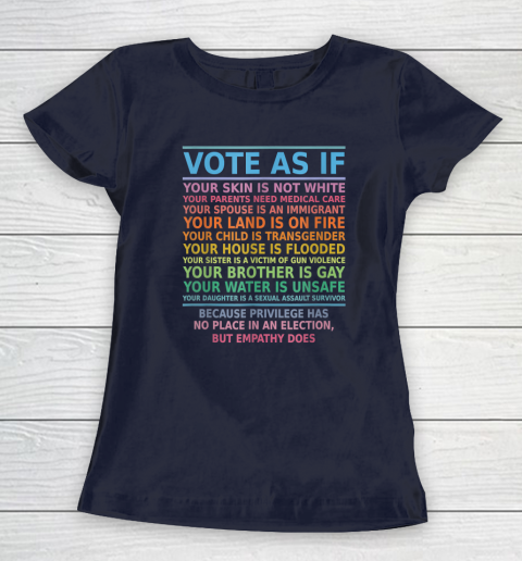 Vote As If Your Skin Is Not White Human's Rights Women's T-Shirt 2