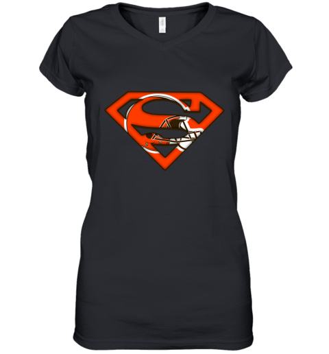 We Are Undefeatable The Cleveland Browns x Superman NFL Women's V-Neck T-Shirt