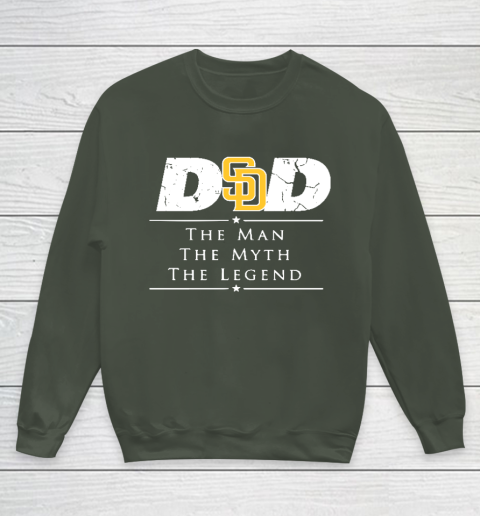 San Diego Padres MLB Baseball Dad The Man The Myth The Legend Youth Sweatshirt 8
