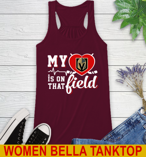 NHL My Heart Is On That Field Hockey Sports Vegas Golden Knights Racerback Tank 2