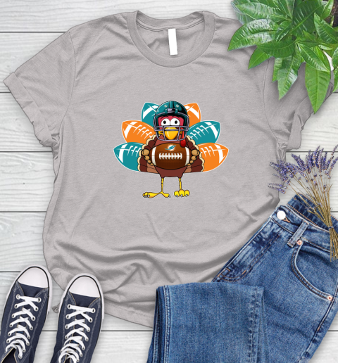 Miami Dolphins Turkey Thanksgiving Day Women's T-Shirt 10