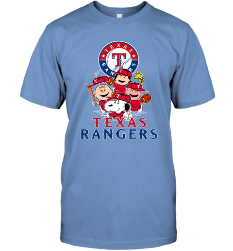 MLB Texas Snoopy Woodstock Rookbrand Peanuts Brown - Charlie Rangers Baseball Shirt T Movie The