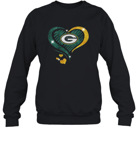 Nfl Green Bay Packers Diamond Heart Shirt Sweatshirt