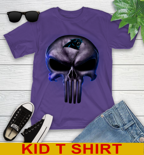 Carolina Panthers NFL Football Punisher Skull Sports Youth T-Shirt 3