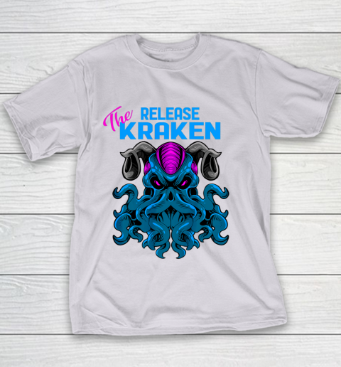 Kraken Sea Monster Vintage Release the Kraken Giant Kraken Youth T-Shirt 2