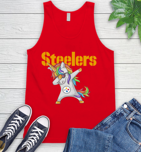 Pittsburgh Steelers NFL Football Funny Unicorn Dabbing Sports Tank Top 6