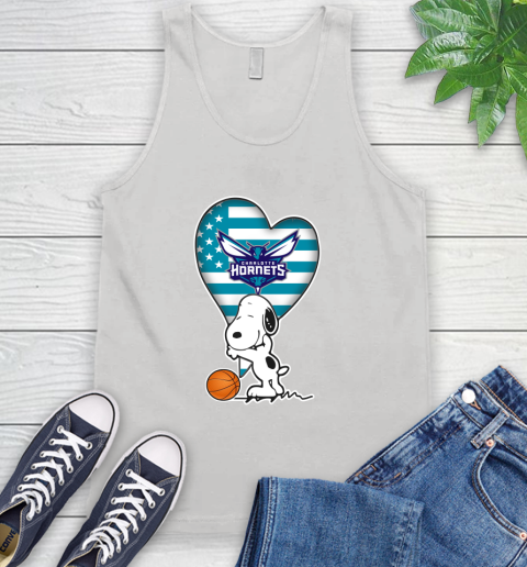 Charlotte Hornets NBA Basketball The Peanuts Movie Adorable Snoopy Tank Top