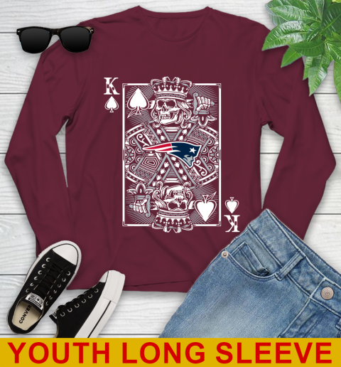 New England Patriots NFL Football The King Of Spades Death Cards Shirt Youth Long Sleeve 7 New England Patriots NFL Football The King Of Spades Death Cards Shirt Youth Long Sleeve - Image 7