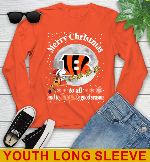 Cincinnati Bengals Merry Christmas To All And To Bengals A Good Season NFL Football Sports Youth Long Sleeve 3