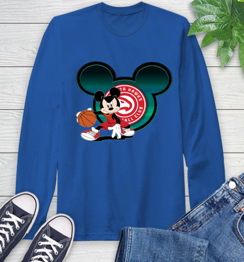 NBA Atlanta Hawks Mickey Mouse Disney Basketball Long Sleeve T-Shirt 9