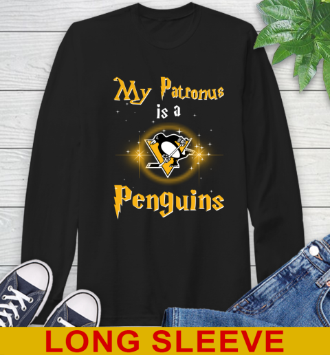 NHL Hockey Harry Potter My Patronus Is A Pittsburgh Penguins Long Sleeve T-Shirt