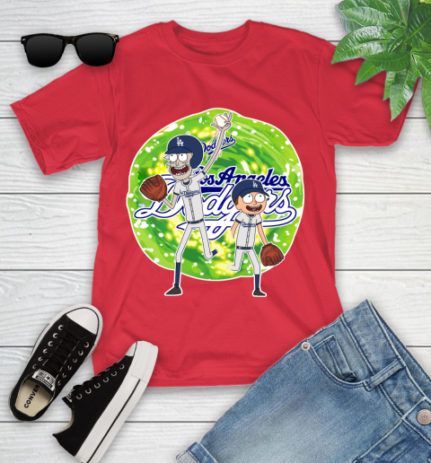MLB Los Angeles Dodgers Rick And Morty Baseball Sports Youth T-Shirt 10
