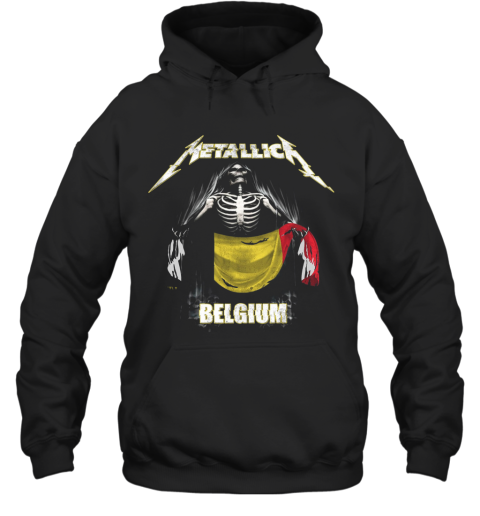 Skeleton Metallica Belgium Flag Hoodie
