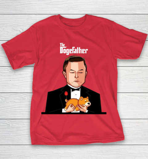 Dogecoin The DogeFather Funny Youth T-Shirt 7