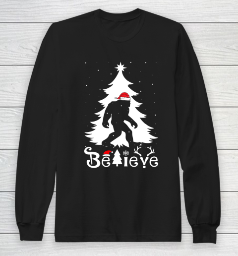 Bigfoot Christmas Gifts For Men Boys Girls Funny Christmas Long Sleeve T-Shirt