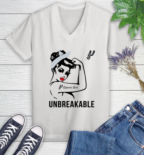 NBA San Antonio Spurs Girl Unbreakable Basketball Sports Women's V-Neck T-Shirt