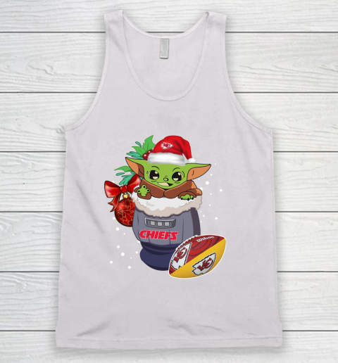 Kansas City Chiefs Christmas Baby Yoda Star Wars Funny Happy NFL Tank Top 2