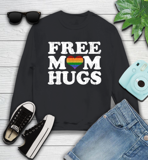 Nurse Shirt Vintage Free Mom hugs Rainbow heart shirt love LGBT pride T Shirt Sweatshirt