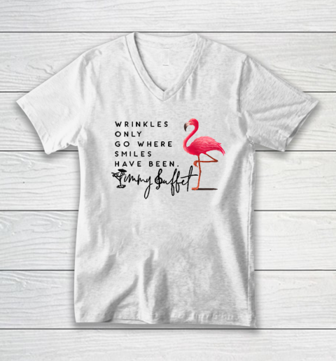 Wrinkles Only Go Where Smiles Have Been V-Neck T-Shirt
