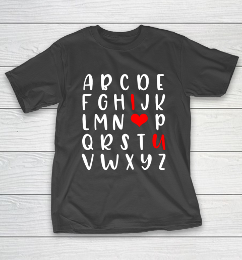 Alphabet ABC I Love You Romance Valentine Slogan T-Shirt