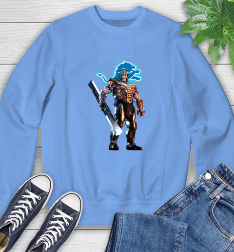 NFL Thanos Gauntlet Avengers Endgame Football Detroit Lions Sweatshirt 11