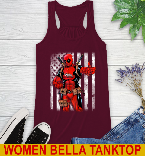 NFL Football Denver Broncos Deadpool American Flag Shirt Racerback Tank 2