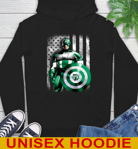 Boston Celtics NBA Basketball Captain America Marvel Avengers American Flag Shirt Hoodie
