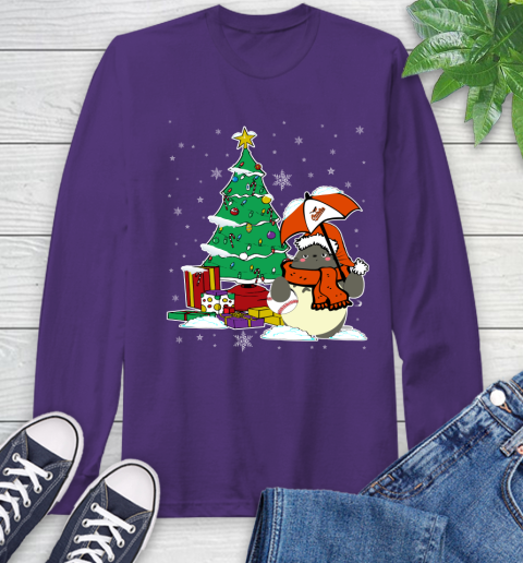 Baltimore Orioles MLB Baseball Cute Tonari No Totoro Christmas Sports Long Sleeve T-Shirt 5