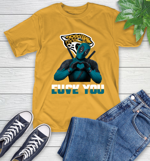 NHL Jacksonville Jaguars Deadpool Love You Fuck You Football Sports T-Shirt 2
