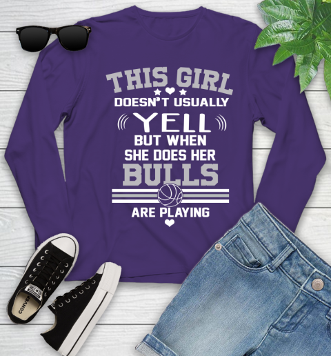 Chicago Bulls NBA Basketball I Yell When My Team Is Playing Youth Long Sleeve 4
