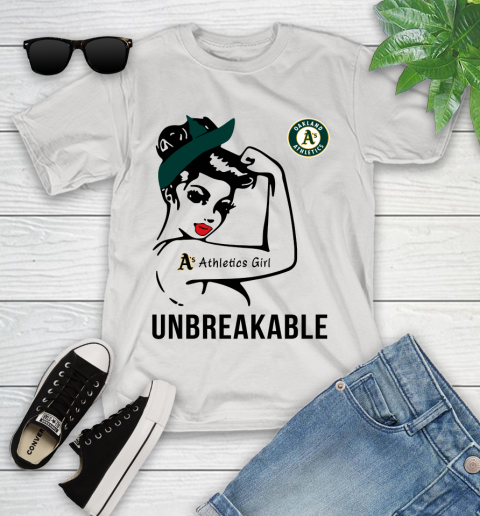 MLB Oakland Athletics Girl Unbreakable Baseball Sports Youth T-Shirt
