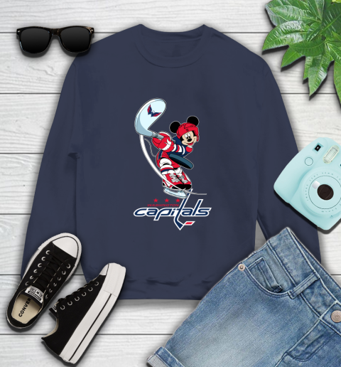 NHL Hockey Washington Capitals Cheerful Mickey Mouse Shirt Sweatshirt 3