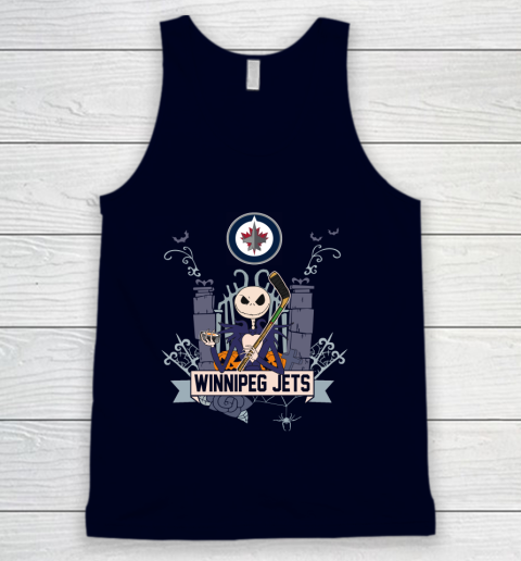 NHL Winnipeg Jets Hockey Jack Skellington Halloween Tank Top 2