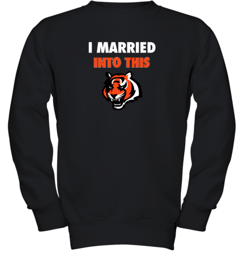 I Married Into This Cincinnati Bengals Youth Crewneck Sweatshirt