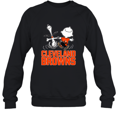 Snoopy And Charlie Brown Happy Cleveland Browns Fans Sweatshirt