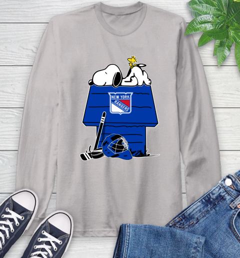 New York Rangers NHL Hockey Snoopy Woodstock The Peanuts Movie Long Sleeve T-Shirt 12