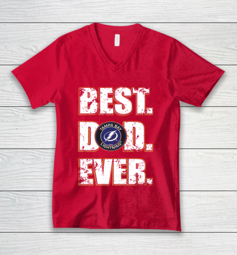 NHL Tampa Bay Lightning Hockey Best Dad Ever Family Shirt V-Neck T-Shirt 6