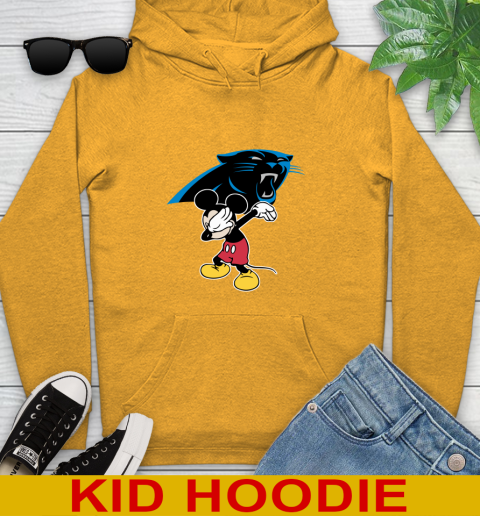 Carolina Panthers NFL Football Dabbing Mickey Disney Sports Youth Hoodie 3