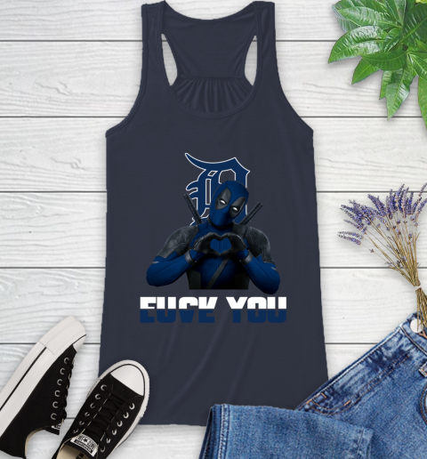 MLB Detroit Tigers Deadpool Love You Fuck You Baseball Sports Racerback Tank 10