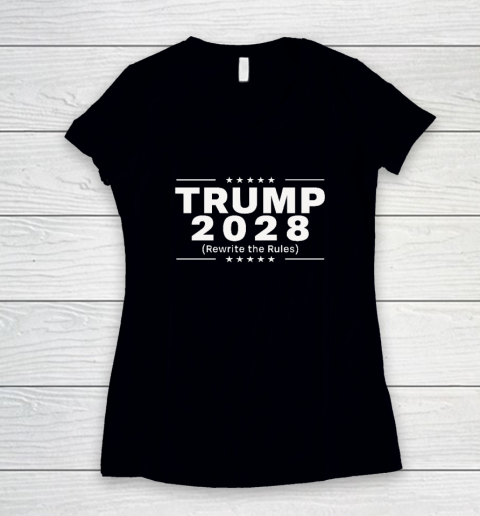 Trump 2028 Rewrite The Rules Women's V-Neck T-Shirt