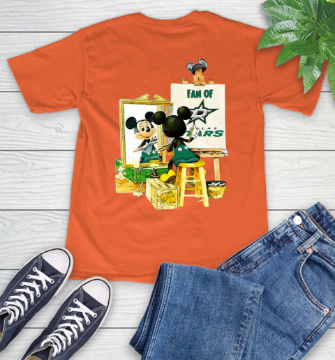 NHL Hockey Dallas Stars Mickey Drawing Shirt 4