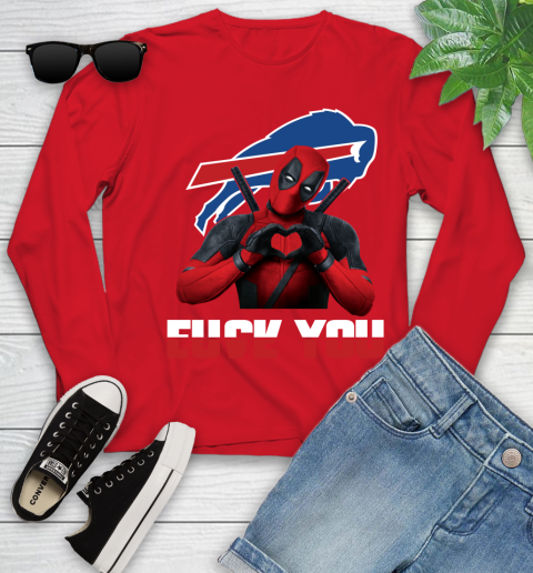 NHL Buffalo Bills Deadpool Love You Fuck You Football Sports Youth Long Sleeve 11