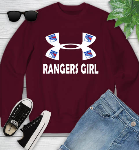 NHL New York Rangers Girl Under Armour Hockey Sports Youth Sweatshirt 4