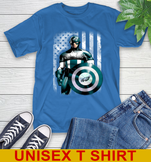 Philadelphia Eagles NFL Football Captain America Marvel Avengers American Flag Shirt T-Shirt 11