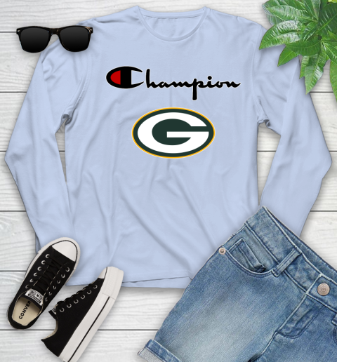 NFL Football Green Bay Packers Champion Shirt Youth Long Sleeve 6