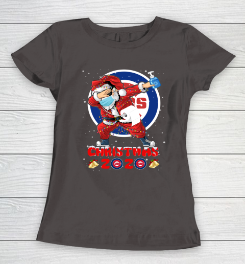 Chicago Cubs Funny Santa Claus Dabbing Christmas 2020 MLB Women's T-Shirt 7