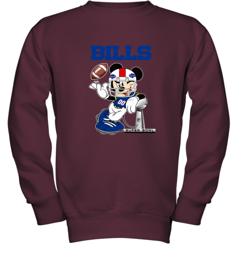 NFL Buffalo Bills Mickey Mouse Disney Super Bowl Football Youth T-Shirt 