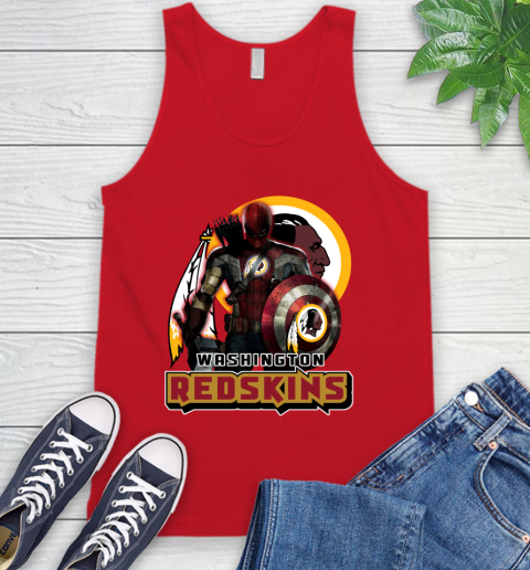 NFL Captain America Thor Spider Man Hawkeye Avengers Endgame Football Washington Redskins Tank Top 6