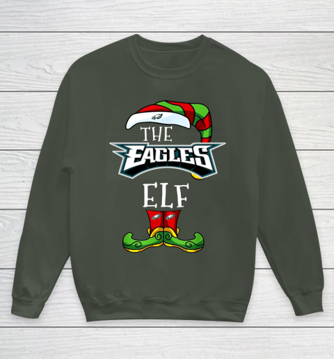 Philadelphia Eagles Christmas ELF Funny NFL Youth Sweatshirt 8